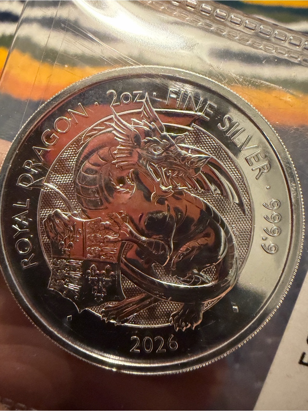 Royal Dragon 2026 Fine Silver 2 oz Coin - Detailed Dragon Design